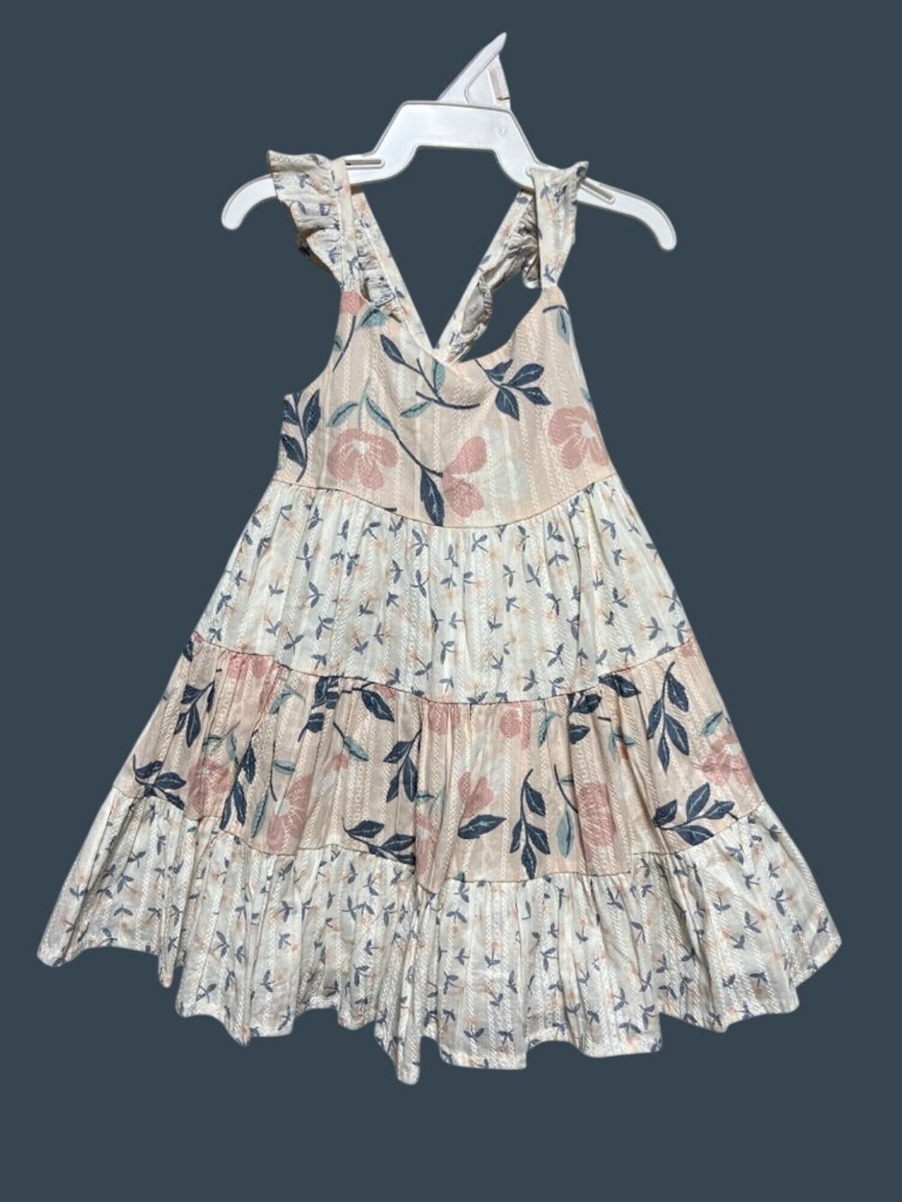 Catherine Malandrino Toddler Girl Floral Tiered Dress Crisscross Back 24 Month